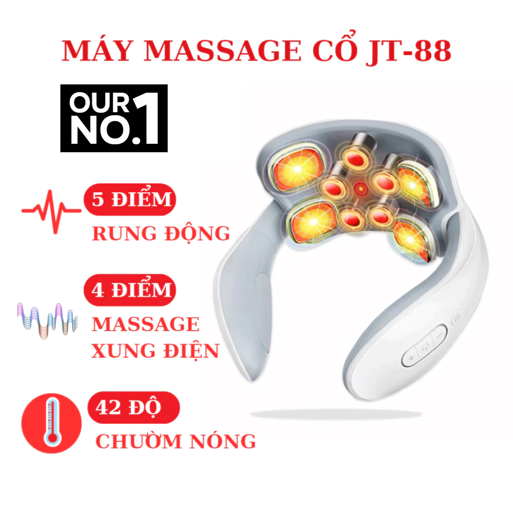 Máy Massage Cổ Vai Gáy Cao Cấp LAMJAD  JT88, Máy Mát Xa Xung Điện Kết Hợp Rung Với 4 Chế Độ