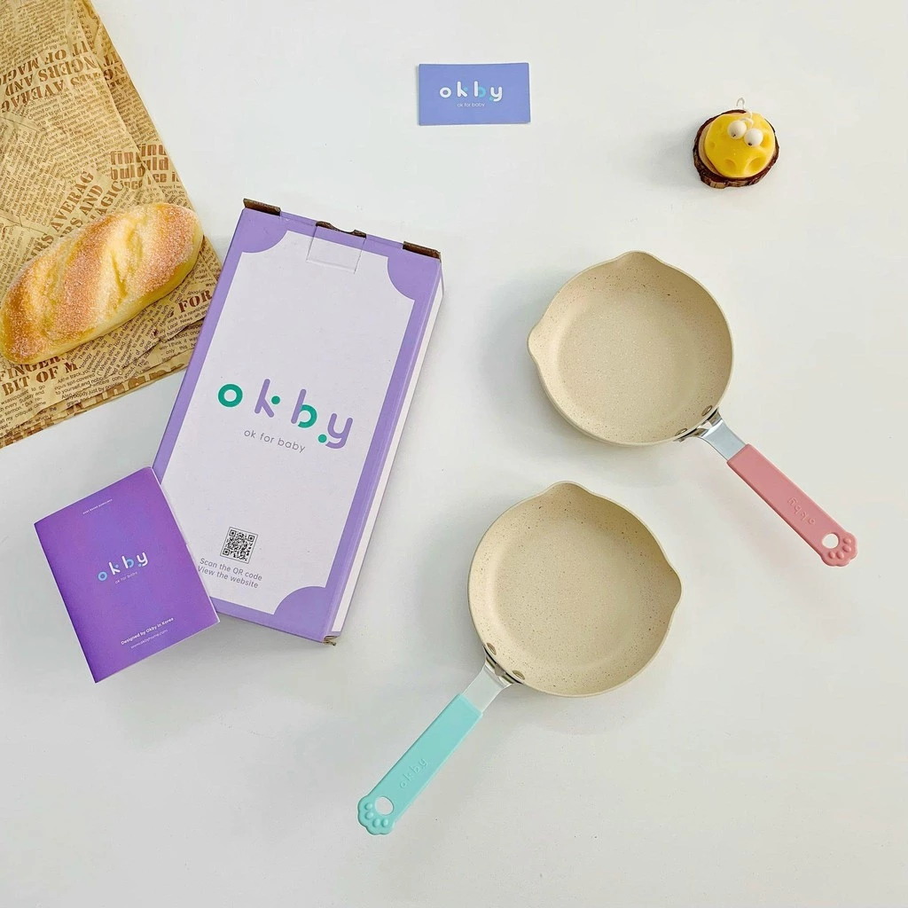 Chảo chống dính hình gấu chế biến đồ ăn dặm cho bé kích thước 14cm