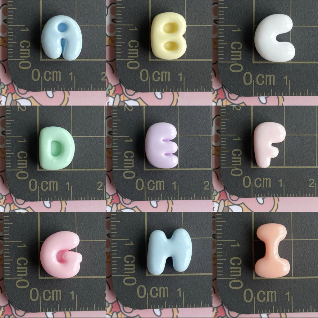 (Tặng keo) Charm Chữ cái mini trang trí điện thoại, Handmade Ốp Lưng, Bình Nước, Nón Bảo Hiểm, KẹpTóc, gắn dép