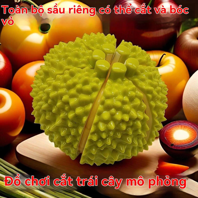 Đồ chơi trẻ em nhà chơi mô phỏng sầu riêng ngoài trời mô phỏng cắt trái cây và vỏ than cốc và ép để giải nén cho bé