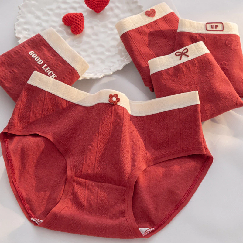 (32.5-67.5kg) Quần lót nữ cotton Anke La đỏ 7A, đáy quần kháng khuẩn, quần lót cotton nguyên chất cho bé gái