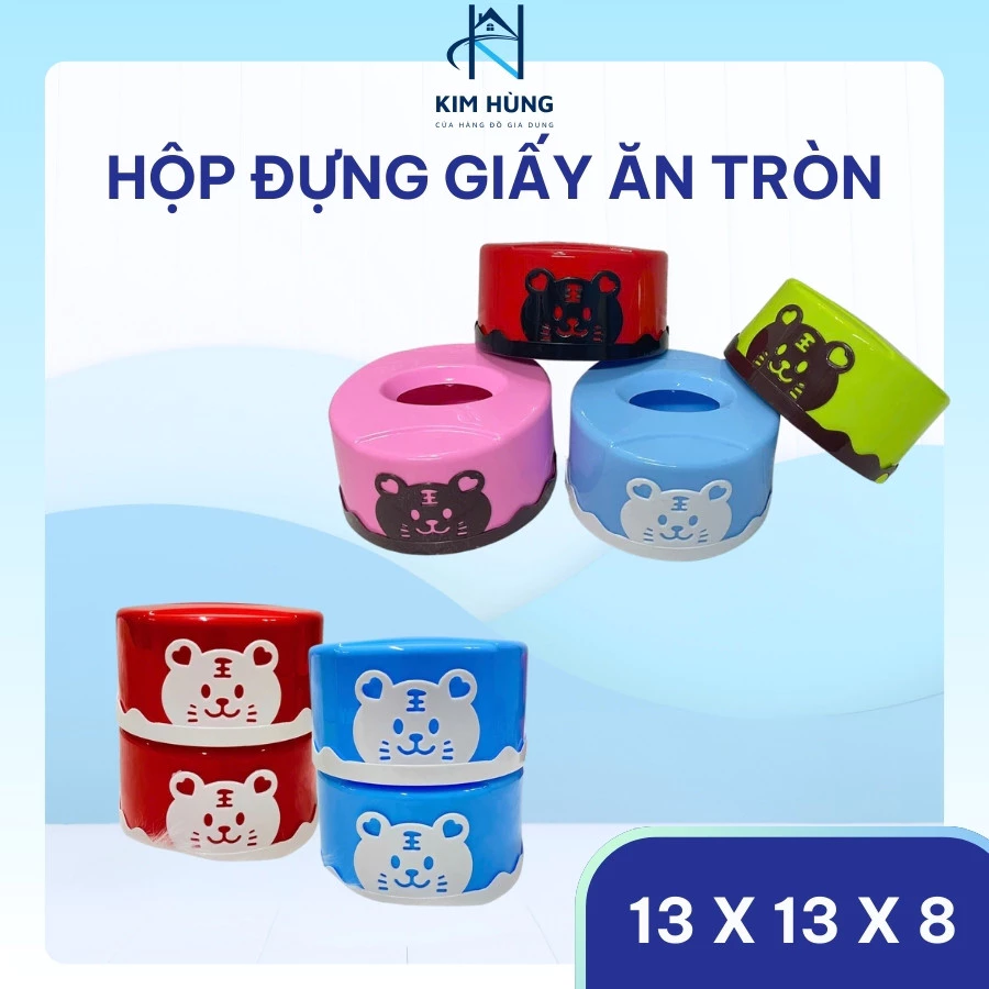 [Giá Xưởng] Hộp Đựng Giấy Ăn Tròn – Nhựa PP Gọn Nhẹ, Dùng Cho Quán Ăn, Nhà Hàng