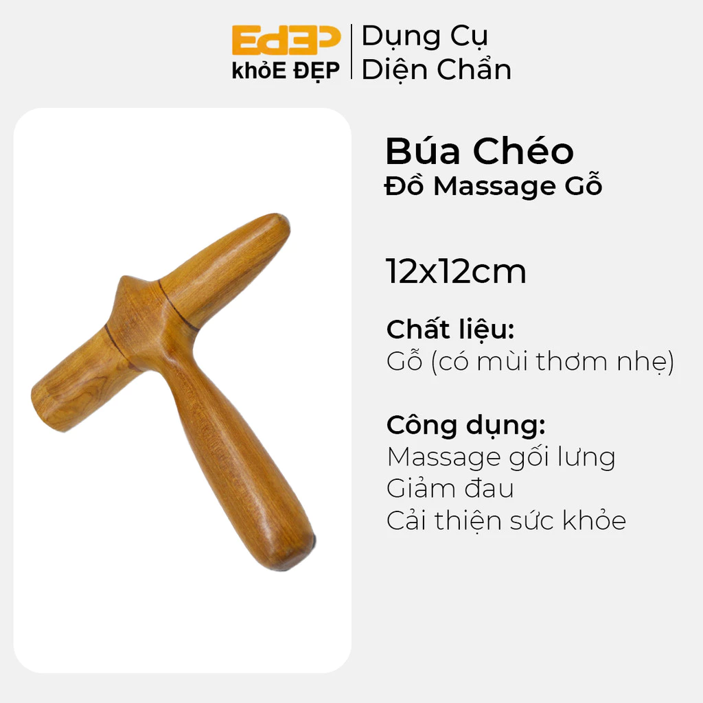 Búa Chéo Massage Bằng Gỗ Cầm Tay Giảm Nhức Mỏi Giúp Thư Giãn Cơ Bắp Cải Thiện Sức Khỏe Và Tinh Thần (Hỗ Trợ Sức Khỏe)