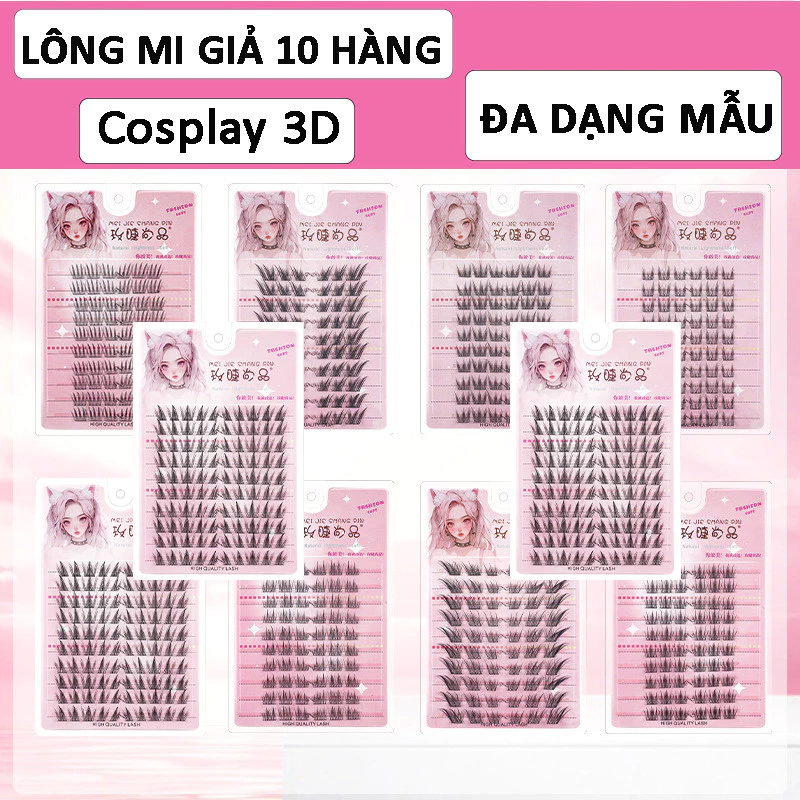Lông Mi giả Cosplay 3D 10 Hàng Tự Nhiên Đa Dạng Mẫu Lựa Chọn