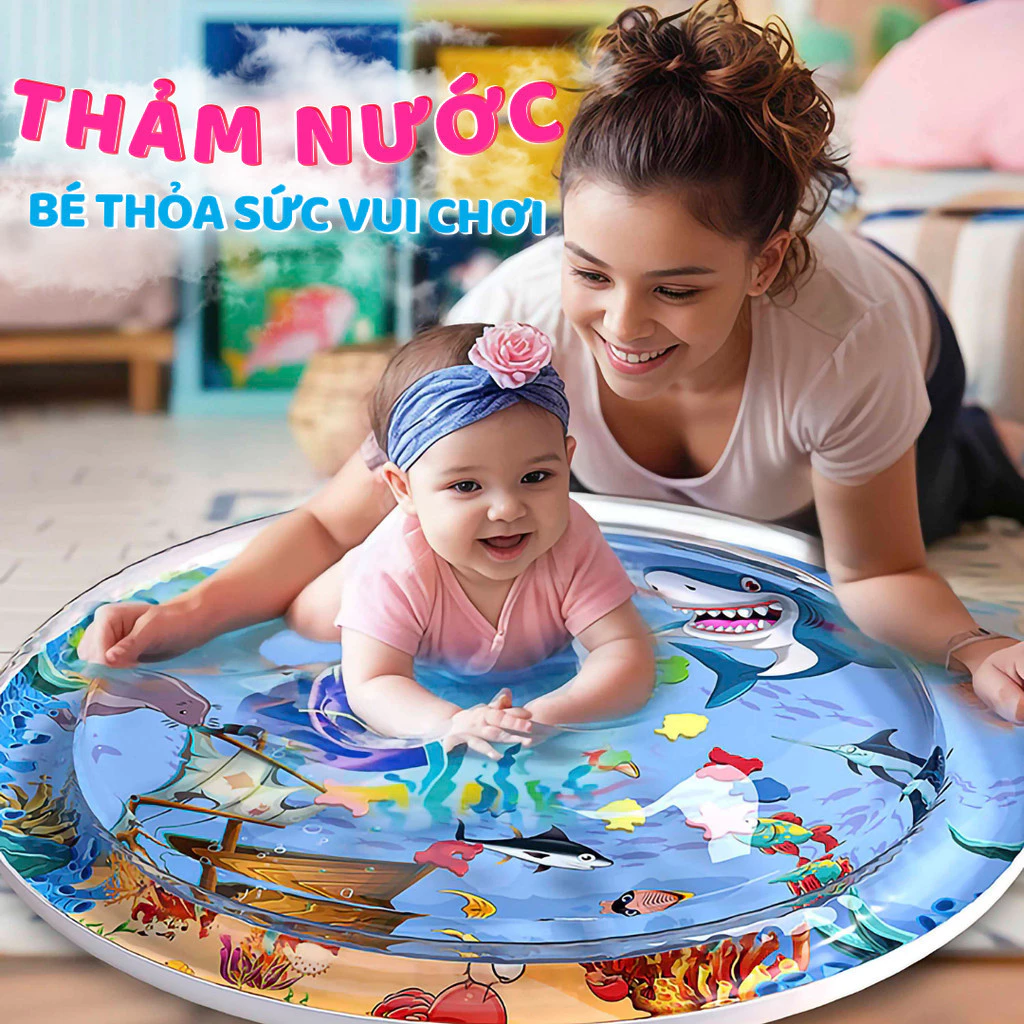 Đệm nước, đệm nước mát cho bé, đệm nước hoạt hình đẹp mắt, cho bé tận hưởng mùa hè mát mẻ
