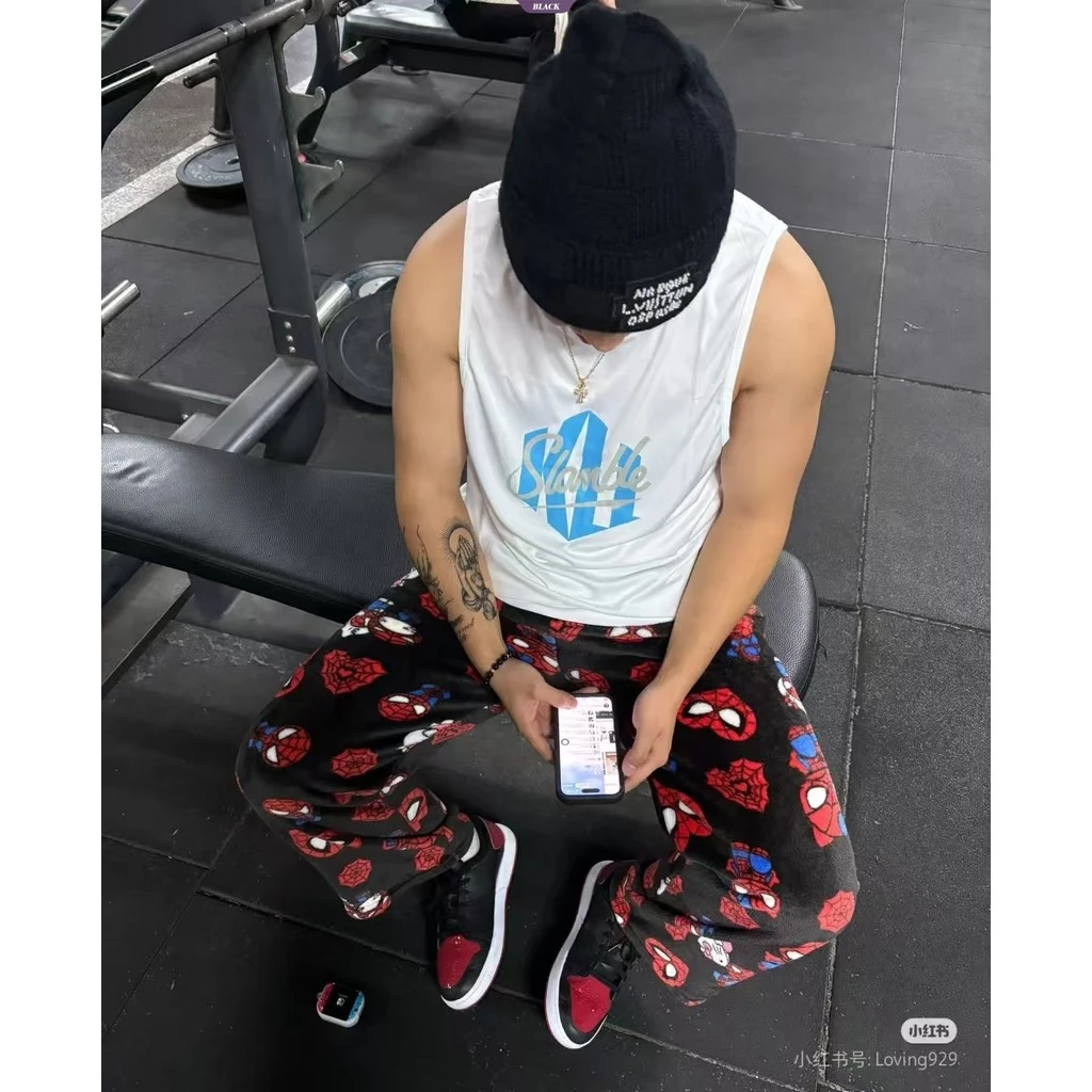 Hoạt Hình Hoạt Hình Mùa Đông Người Nhện Hello Kitty Lông Cừu San Hô Rời Pyjama Quần Nam Nữ Hoạt Hình Mặc Thường Ngày [BL]