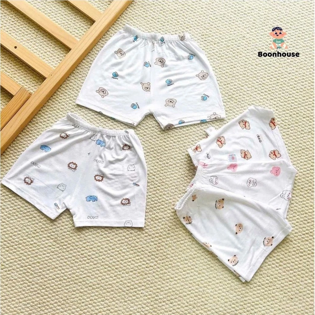Combo 5 quần đùi sơ sinh bé trai bé gái, quần thun lạnht hoáng mát mềm mại co giãn tốt cho bé