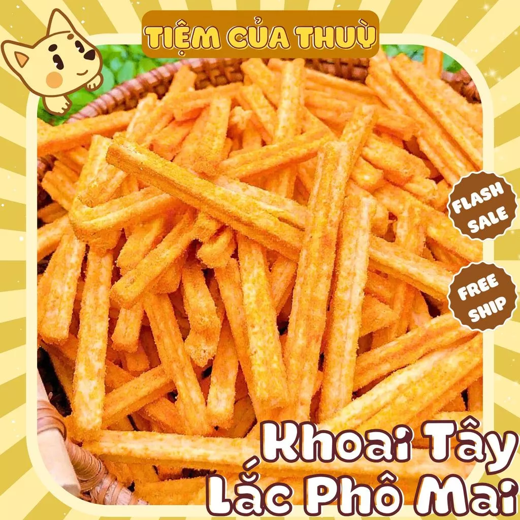 500G Snack Que Phô Mai, Khoai Tây Cọng Phô Mai, Bim Bim Khoai Tây Phô Mai, Tiệm Ăn Vặt Thuỳ Bùi