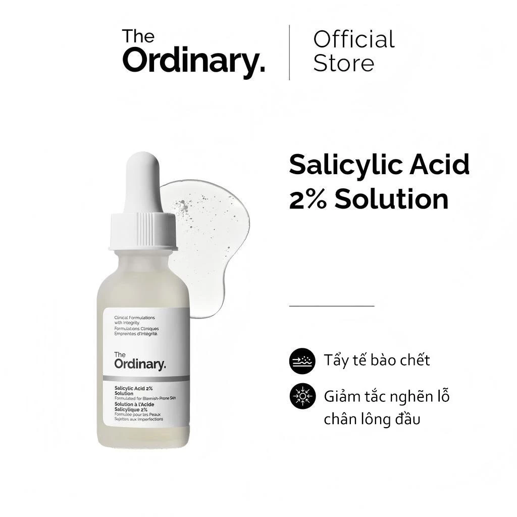 The Ordinary Salicylic Acid 2% Solution tẩy tế bào chết thông thoáng lỗ chân lông cho da dầu mụn 30ml
