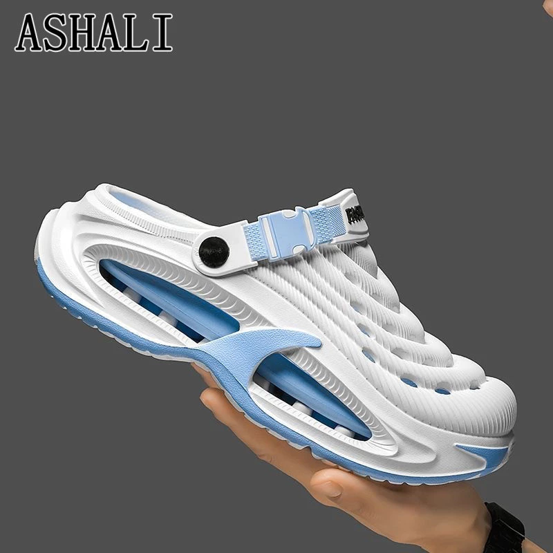 ASHALI Nam Mùa Hè Mặc Ngoài Thể Thao Chống Mài Mòn Giày Sandal Che Mũi Chống Trơn Trượt đang được đối chiếu cho người mua tại Việt Nam
