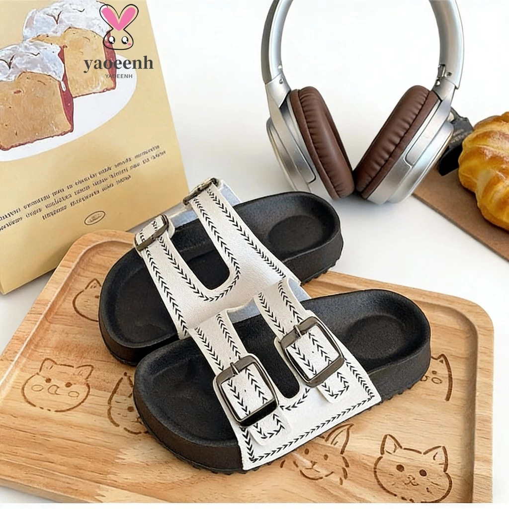 【YAOEENH】15-20CM Bé Trai Bé Gái Thời Trang Giày Sandal Hình Chữ H Mùa Hè Trung Nhỏ Trẻ Em Flip-Flops Thường Ngày Ngoài Trời Mặc Dép Gia Đình Dép Re