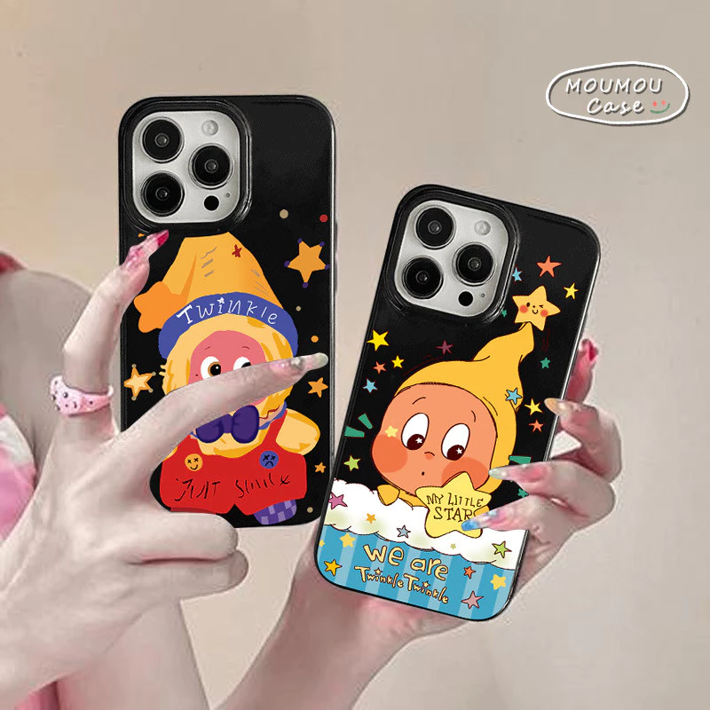 Ốp Lưng IPhone 16 13 11 17 15 14 12 Pro Max Air 17 13 16 15 Pro Ốp Lưng Bóng Mượt Hình Cặp Đôi Starman Dễ Thương
