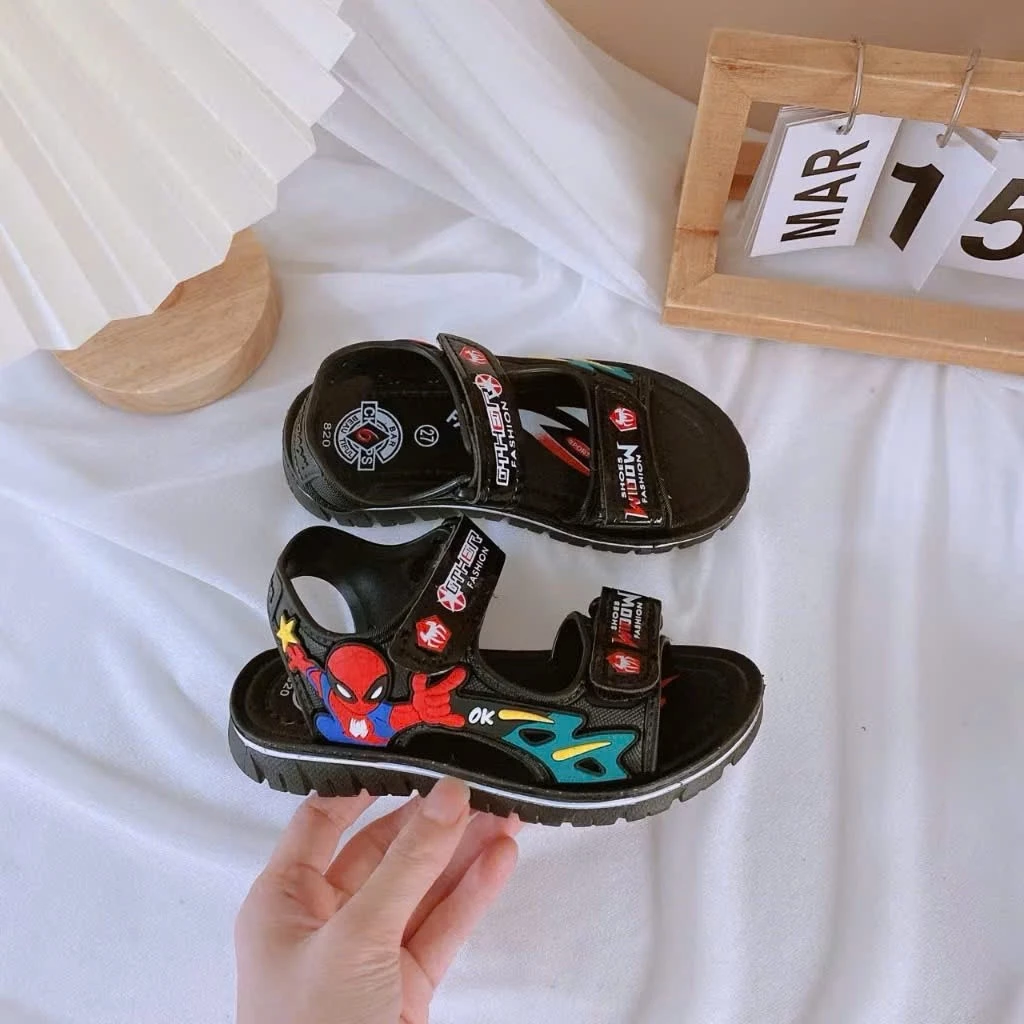 Dép Quai Hậu Siêu Nhân Nhện Cho Bé Trai 2–8 Tuổi, Dép Sandal Trẻ Em Chống Trơn, Êm Chân