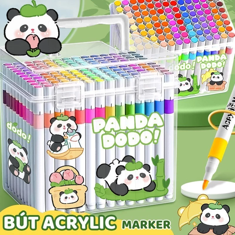 Bút màu acrylic marker bộ vẽ tranh sáng tạo bao gồm bút tô nhiều màu học sinh, đa dạng lựa chọn màu nước khô nhanh.