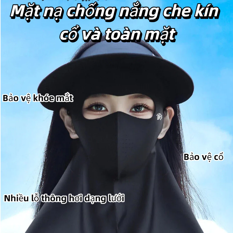 Mặt nạ chống nắng che kín cổ và toàn mặt:chất liệu vải lụa lạnhchống nắng toàn diện cho cả khuôn mặt