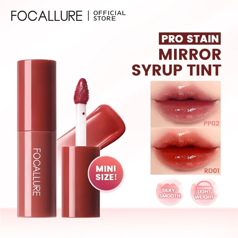FOCALLURE MINI Pro Mirror Dewy Lip Tint Gloss Chống Dính Độ Ẩm Chống Dính 1.3g