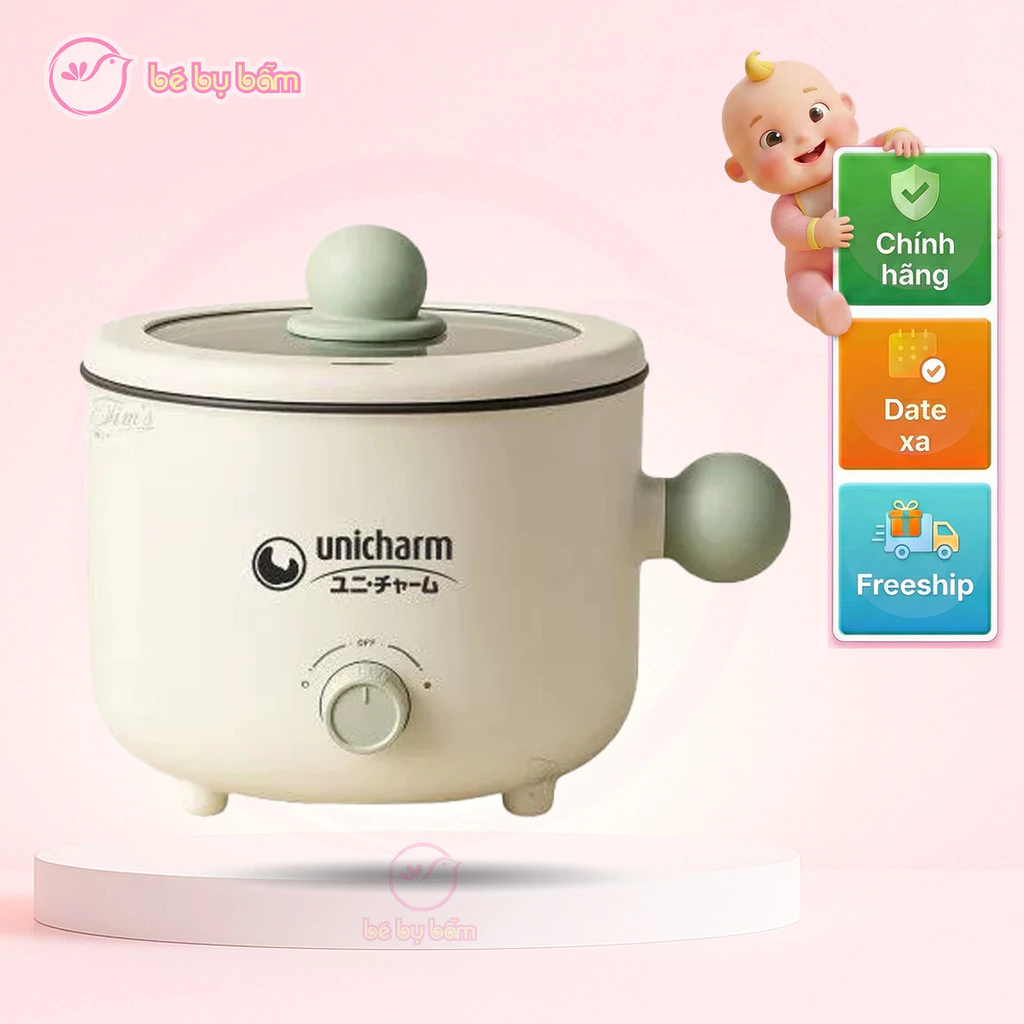 Nồi Nấu Lẩu Điện Mini Unicharm chính hãng, siêu bền, siêu tiết kiệm, tiện dụng, đẹp