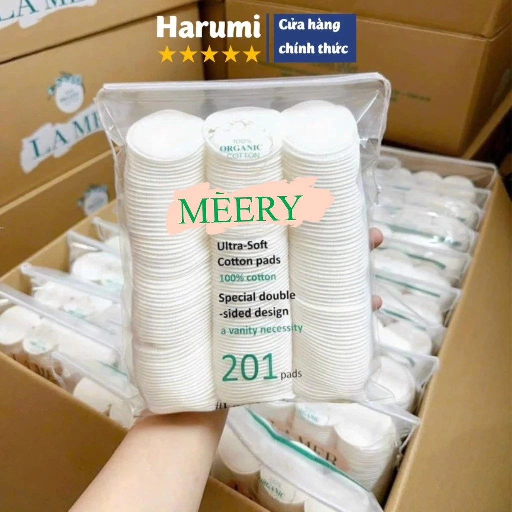 Bông Tẩy Trang Méery 201 Miếng 100% Cotton, Bông Tẩy Trang Chính Hãng 201 Miếng Cao Cấp