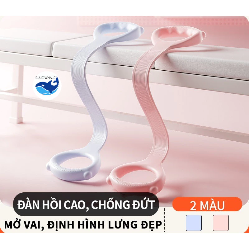 Dây Tập Gym Số 8 Co Giãn, Dây Kháng Lực Đa Năng Tập Tay Vai Lưng, Dây Đàn Hồi