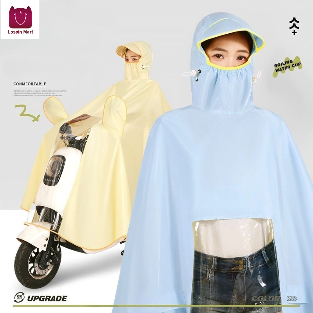 Áo mưa đi xe đạp ngoài trời, áo mưa toàn thân, thiết kế liền thân, cực dày và cực rộng.
