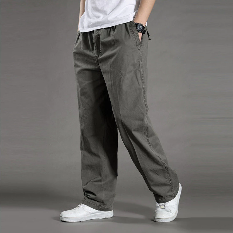 Quần Dài Kaki Nam Cạp Chun Ống Rộng - Dáng Người Nào Mặc Cũng Đẹp (Size 55 - 105kg)