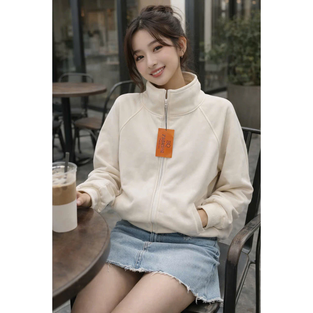 ÁO KHOÁC NỈ NỮ TÚI HỘP DÀY DẶN, PHỐI 4 TÚI TIỆN LỢI, FORM VỪA CỔ CAO THỜI TRANG MỚI( HÀNG NEW) NY NA STORE