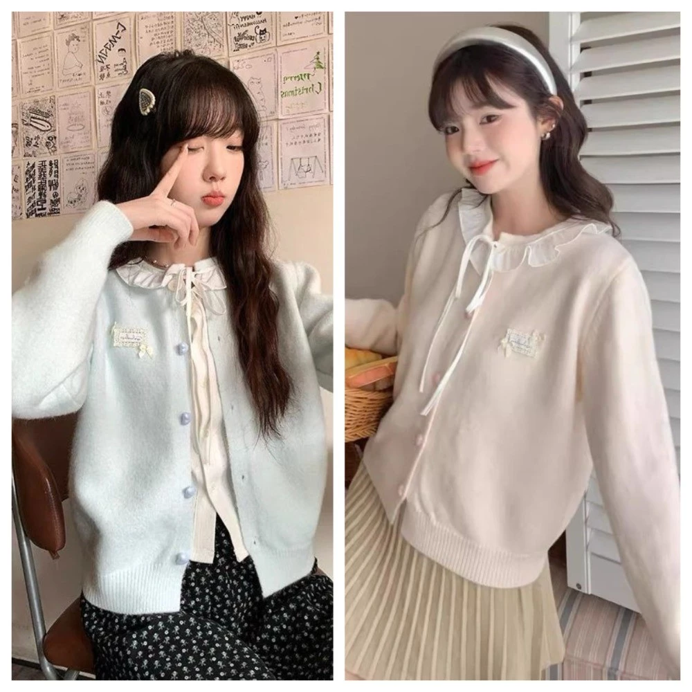 Áo Khoác Cardigan Dệt Kim Đơn Giản Phong Cách Hàn Quốc Thời Trang Thu Đông Mới Áo Len Màu Trơn Charmingstyle