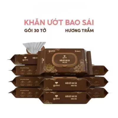 Khăn ướt  GÓI 30 Tờ bao sái hương trầm Gumi mềm nhẹ nhàng làm sạch các vật phẩm thờ cúng 【chính hãnġ】