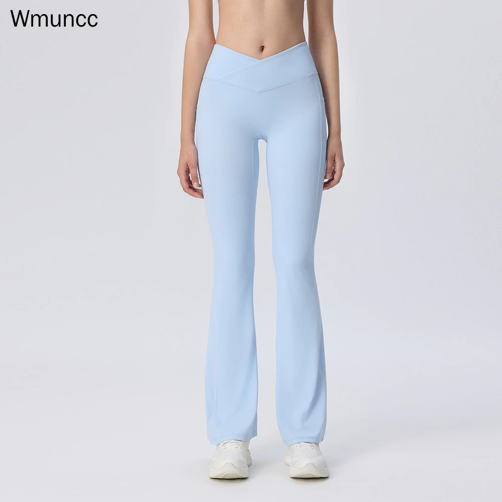 Wmuncc 2026 Quần loe eo rộng lưng cao, chất liệu thoáng khí, phù hợp tập yoga và thể dục