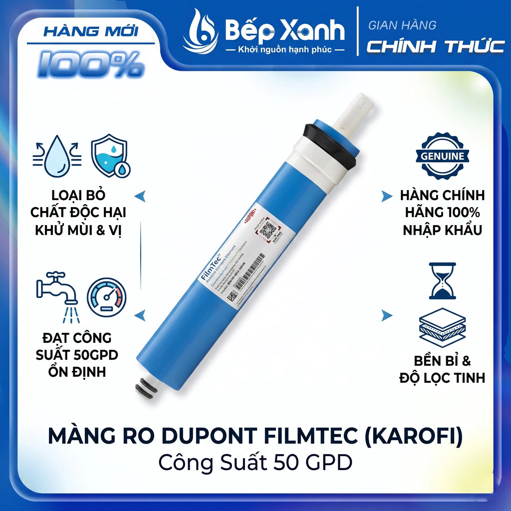 Màng RO Dupont Karofi Công Suất 50GPD Thay Thế Được Cho Các Máy Lọc Nước RO - Hàng chính hãng