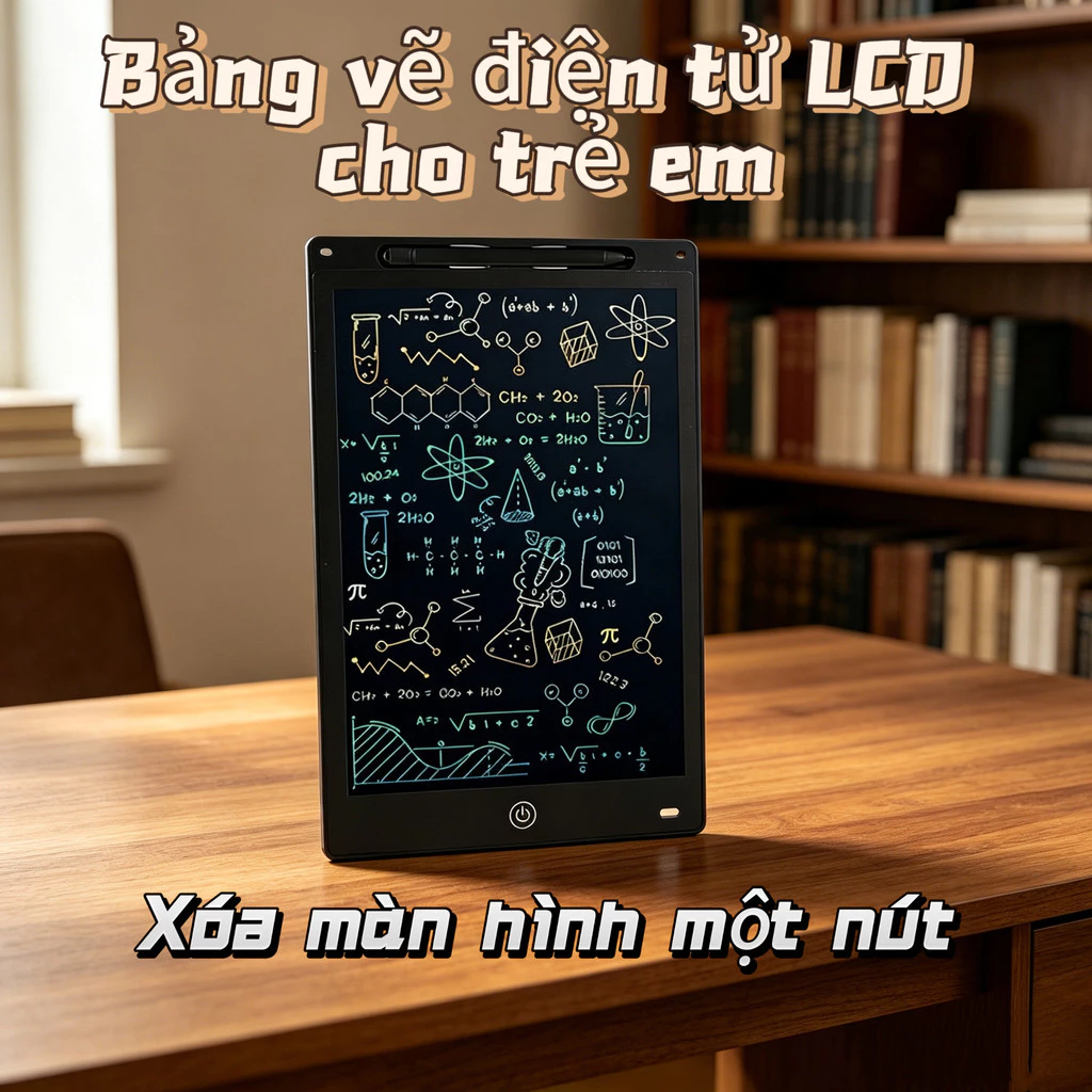 Bảng vẽ điện tử LCD dành cho trẻ em Một phím Màn hình tự động rõ ràng Bảo vệ mắt Đặt tro và bụi