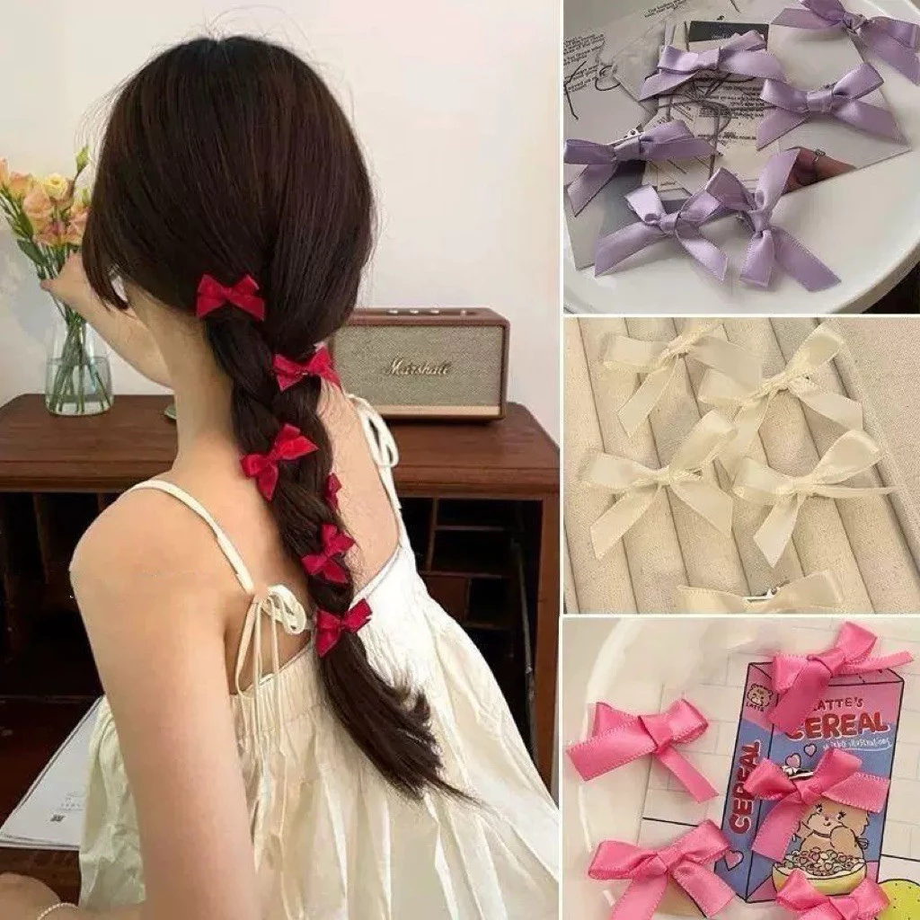 Sét 10 chiếc kẹp nơ ruy băng mini kẹp hàn quốc