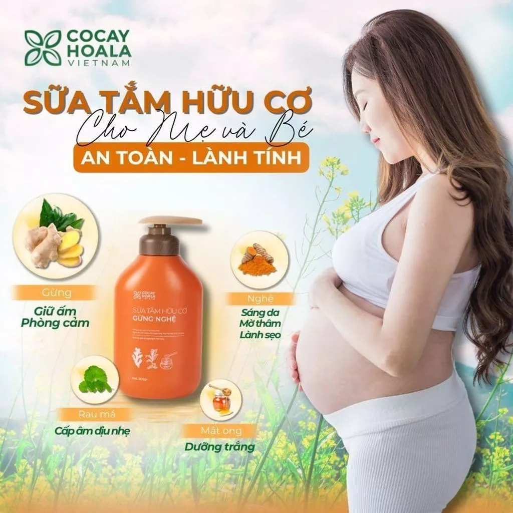 🌿 Sữa Tắm Gừng Nghệ Địa Liền Cỏ Cây Hoa Lá – Chính Hãng, Dịu Nhẹ Cho Mẹ Bầu & Mẹ Sau Sinh