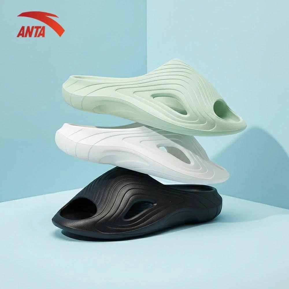 ANTA Dép thể thao dành cho nam và nữ Dép bánh mì chống trượt, chất liệu EVA nhẹ và êm ái 1225C8507U