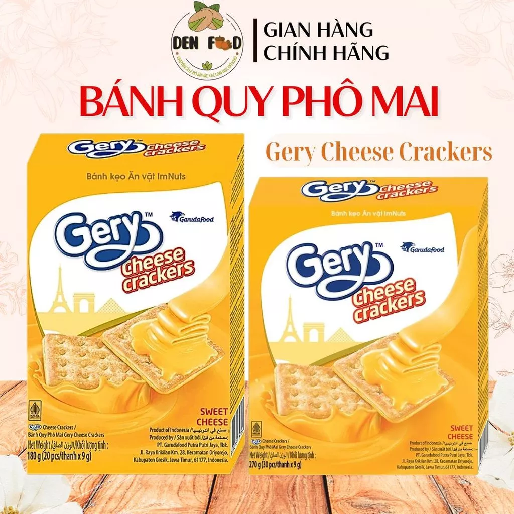 Bánh Quy Phô Mai Gery Cheese Crackers Giòn Tan, Đậm Vị - Ăn Vặt Denfood