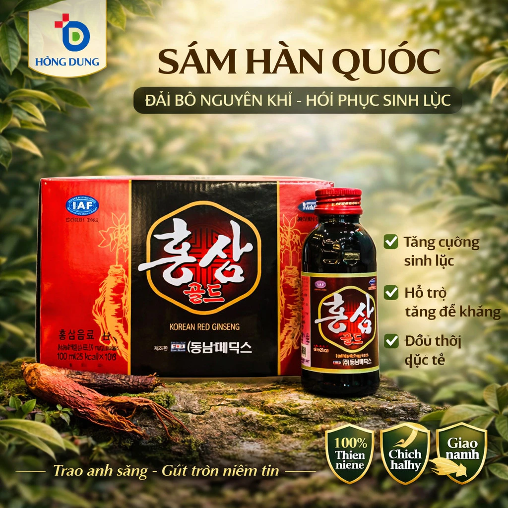 [DATE 2027] Nước Hồng Sâm Nguyên Chất CAO CẤP Hàn Quốc,Hộp 10 Chai x 100ml