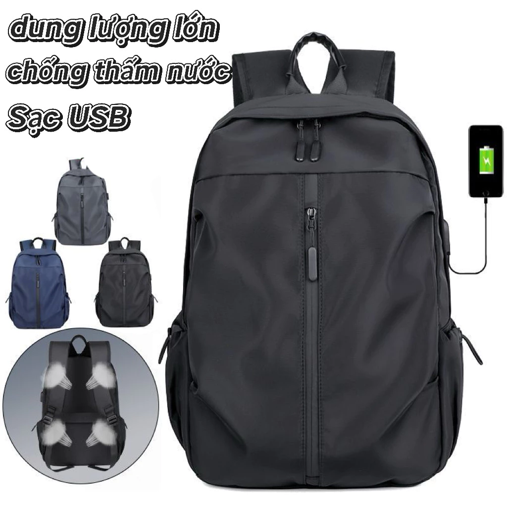 Túi vai công suất lớn Chống thấm nước cao cấp Cổng sạc USB có thể lưu trữ máy tính xách tay