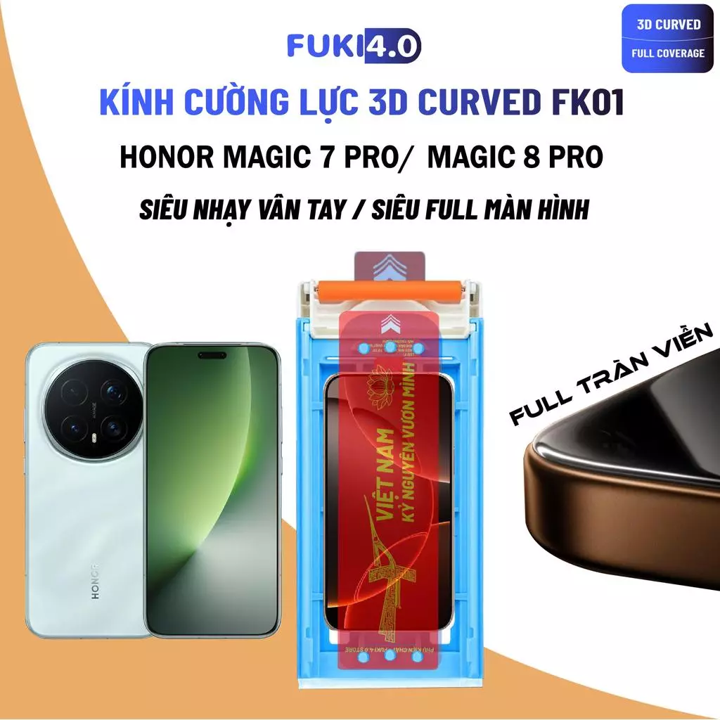 Kính cường lực FUKI 40 FK01 siêu full viền cho HONOR MAGIC 8 PRO/ MAGIC 7 PRO