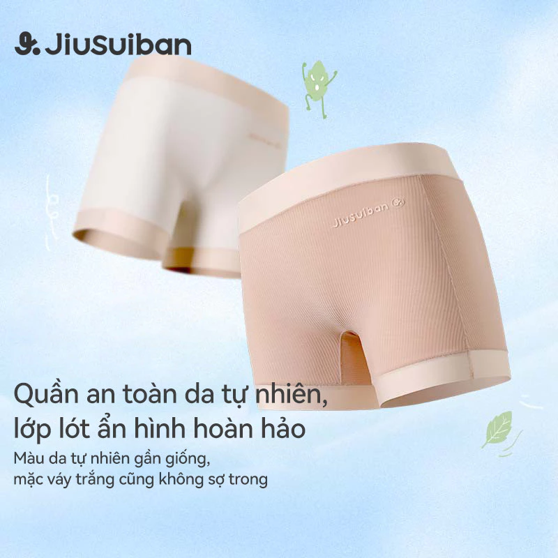 Bộ 2 Chiếc JiuSuiban Quần Mặc Váy Bé Gái Quần Bảo Hộ Tàng Hình Đáy Tơ Tằm 3D Chống Kẹt Mông 2 Trong 1 Thay Quần Lót