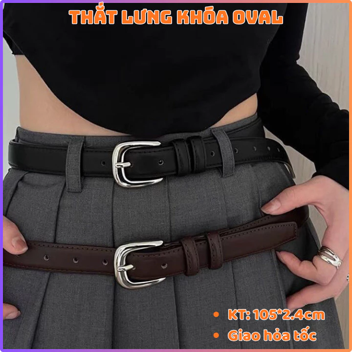 Thắt lưng nữ thời trang 2.3cm, dây nịt belt phong cách Hàn Quốc OLL237a