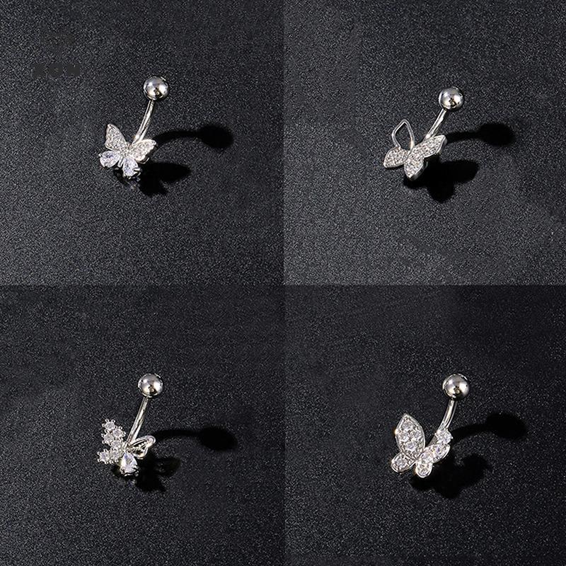 Nhẫn nút nơ bướm zircon dành cho rốn, gợi cảm - Trang sức cơ thể phù hợp làm quà tặng cho nữ và bé gái
