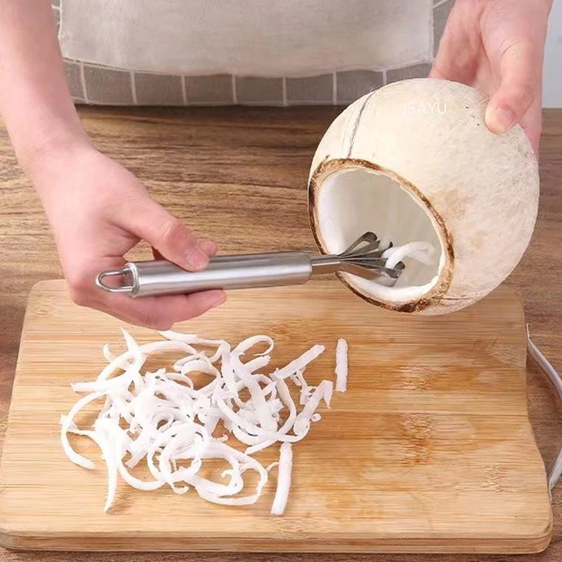 Dụng cụ bào dừa bằng thép không gỉ, dụng cụ bào vảy cá, dụng cụ gia dụng đa năng trong nhà bếp.