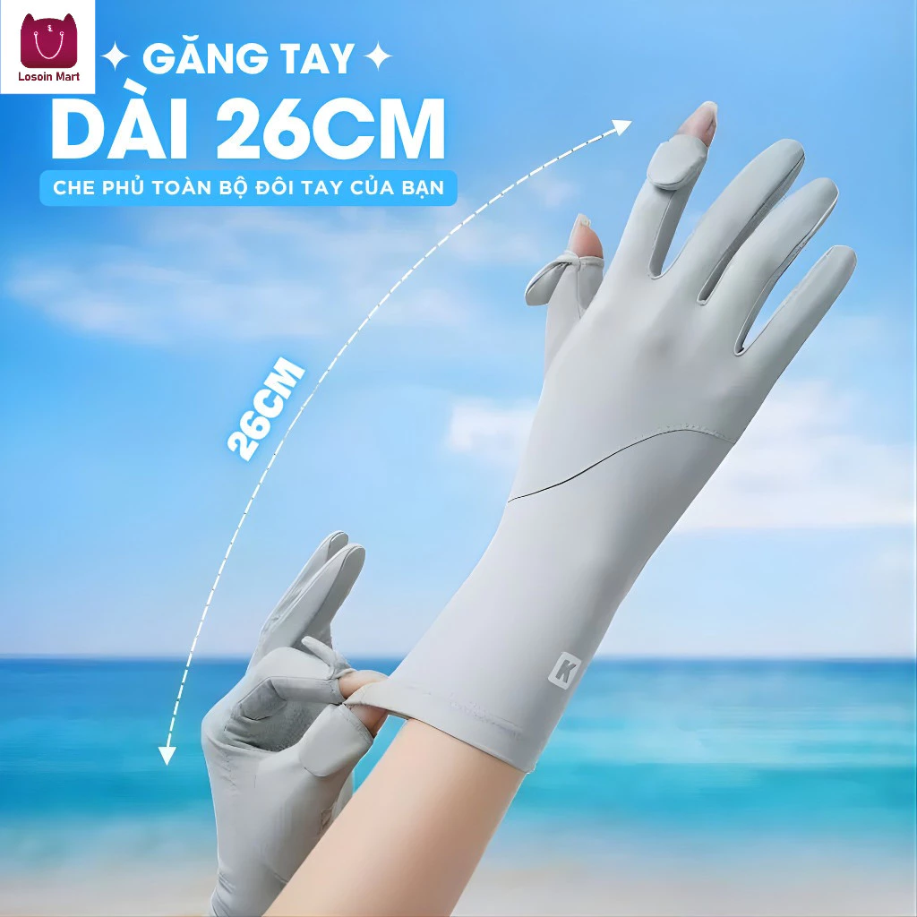 Găng tay chống nắng, găng tay thoáng khí, chống tia UV cho mùa hè, làm từ lụa băng, nhẹ.