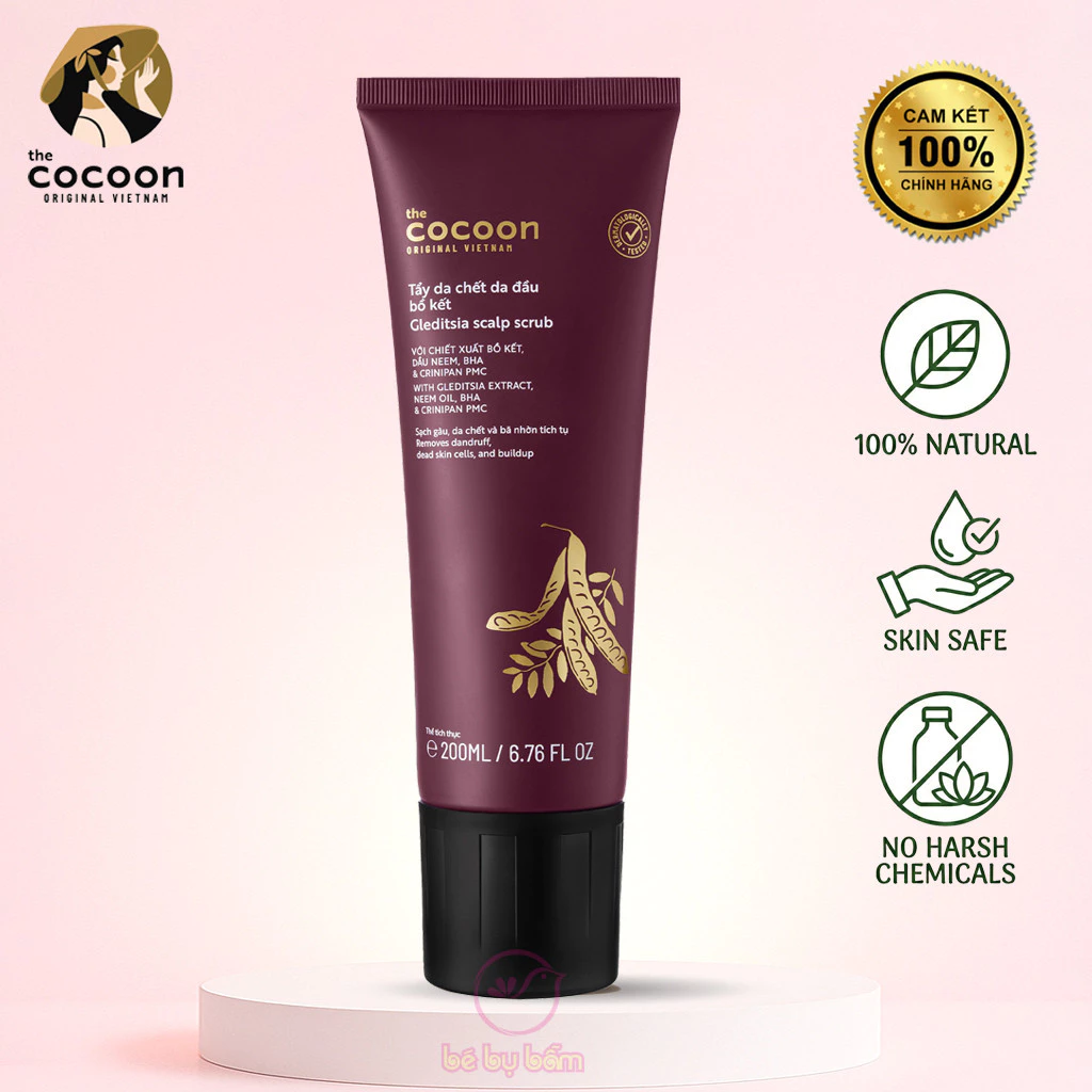 🌿 Tẩy Da Chết Da Đầu Bồ Kết Cocoon Chính hãng - Sạch Gàu, Giảm Dầu (200ml)