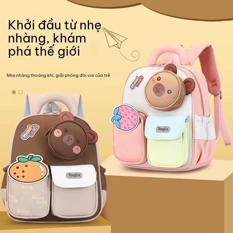 Balo cho bé mầm non bé gái hàn quốc cute Giảm gánh nặng nhà trẻ nhẹ nhàng dễ thương