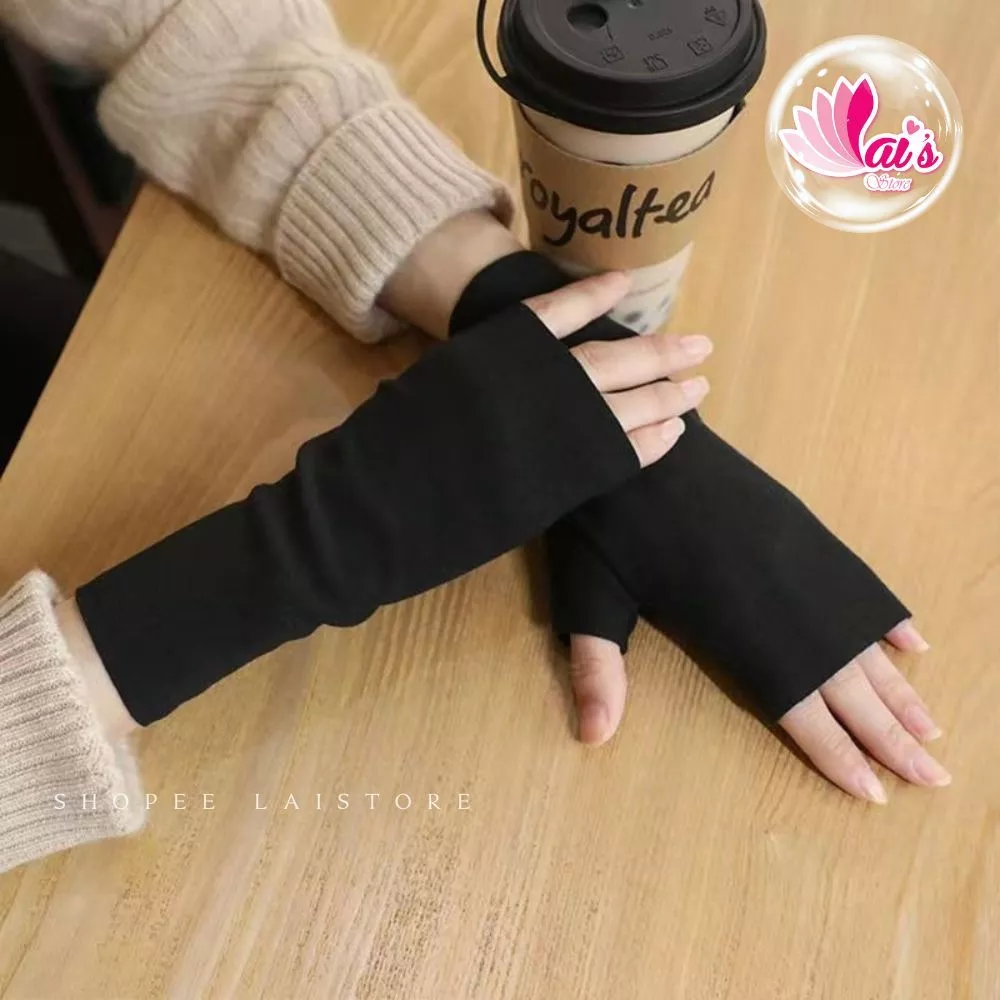 Găng Tay Giữ Nhiệt Vải Derong Nửa Ngón Viết Bài, Dùng Điện Thoại, Nam Nữ Mùa Đông Không Lạnh