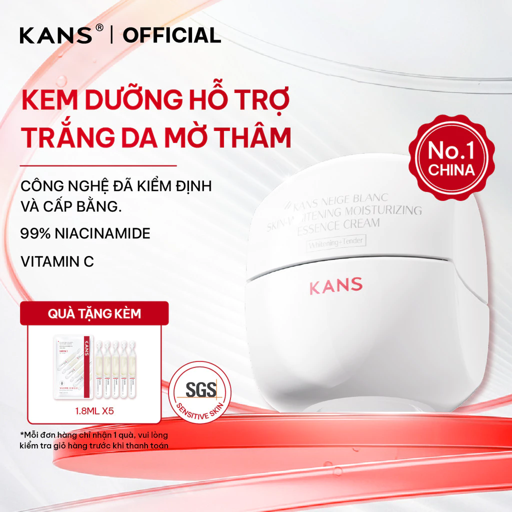 KANS Kem Dưỡng Trắng Da, Dưỡng Ẩm, Mờ Thâm, Sáng Da 50g Tinh chất Niacinamide 99% và dẫn xuất Vitamin C