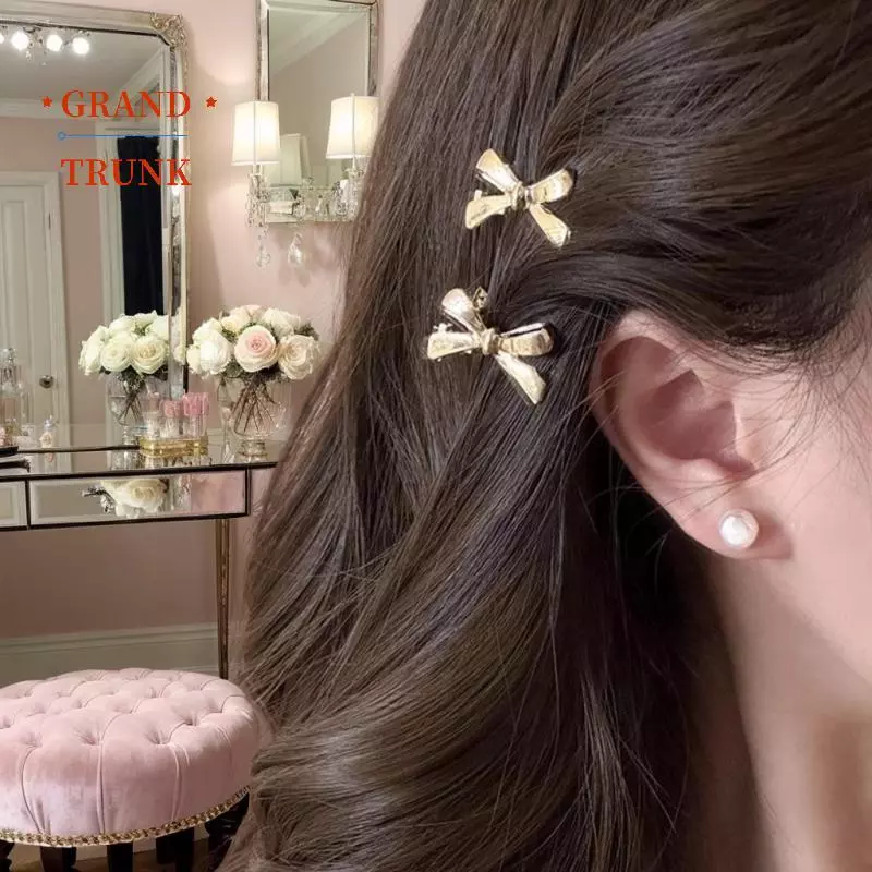 6 Miếng Kẹp Tóc Mini Nơ Vàng Mới, Phụ Kiện Tóc Ngọt Ngào Cho Nữ