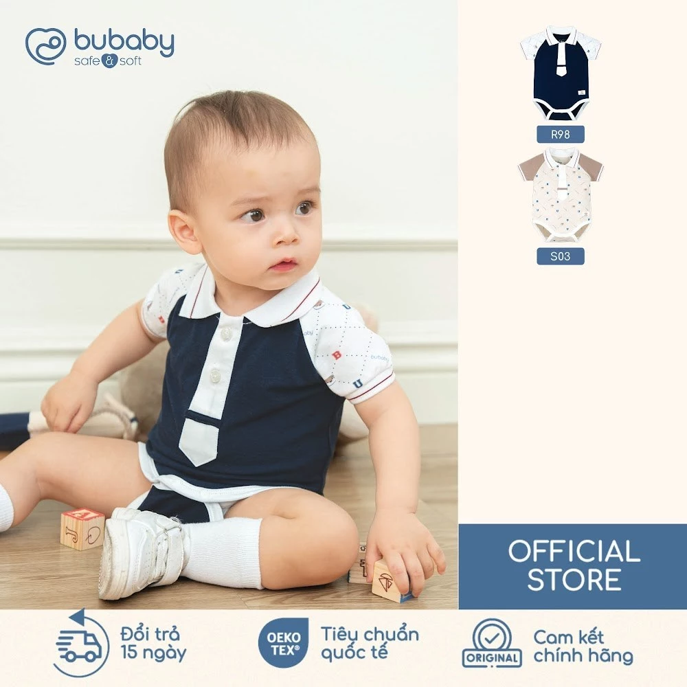 Body chip cộc tay BU Baby Ponie, bộ liền sơ sinh cộc tay, bộ liền trẻ em thoáng mát | PPN230000