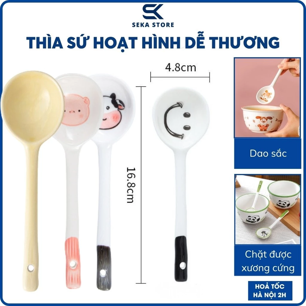 Thìa Sứ Ăn Cơm Dễ Thương